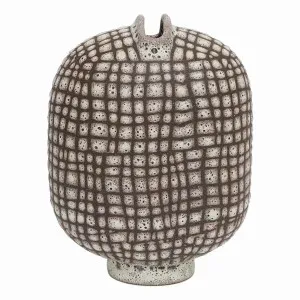 Checkers Vase Large 26x33cm in Chocolate / Cream by OZ Design, a Vases & Jars for sale on Style Sourcebook