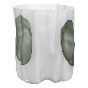 Wave Vase Small 22x27cm in White / Green by OZ Design, a Vases & Jars for sale on Style Sourcebook