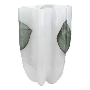 Wave Vase Large 26x37cm in White / Green by OZ Design, a Vases & Jars for sale on Style Sourcebook