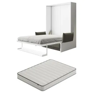 Byron Queen Murphy Bed with Mattress in White & Grey by Luxo Furniture, a Bedroom Sets & Suites for sale on Style Sourcebook
