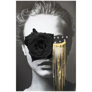 Dina Broadhurst Golden Eye, Black Rose - Small 60 x 90 - White Frame GLDN-EYE-BLK-RS-WF-S by Dina Broadhurst, a Artwork & Wall Decor for sale on Style Sourcebook