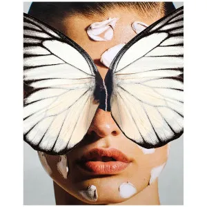 Dina Broadhurst Broken Wings White - Small 60 x 75 - Black Frame BRKN-WNGS-WHITE-BF-S by Dina Broadhurst, a Artwork & Wall Decor for sale on Style Sourcebook