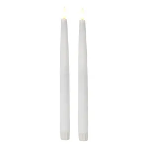 Heaven LED Tapers Set of 2 2.2x28cm in Off White by OZ Design, a Candles for sale on Style Sourcebook
