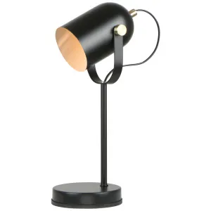 CLA Tazza Contemporary Desk Lamp with Adjustable Head and Brass Highlights Matte Black by Compact Lamps Australia, a Lamps for sale on Style Sourcebook