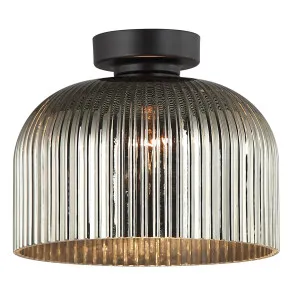 CLA Diyvintaj Ribbed Glass Dome Batten Fix Ceiling Light - Chrome by Compact Lamps Australia, a Lighting for sale on Style Sourcebook