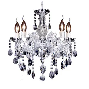Zurich Chrome Crystal Chandelier - 5 Light by Lighting Inspirations, a Lighting for sale on Style Sourcebook