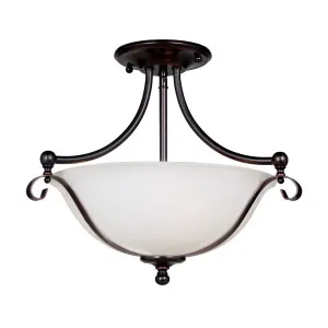 Dallas 2 Light Opal Glass Semi Flush CTC Light Bronze by Lighting Inspirations, a Lighting for sale on Style Sourcebook