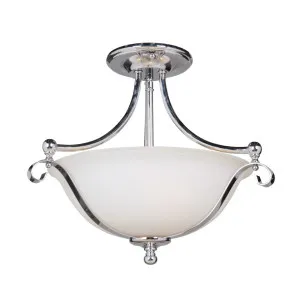 Dallas 2 Light Opal Glass Semi Flush CTC Light Chrome by Lighting Inspirations, a Lighting for sale on Style Sourcebook