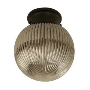 CLA Large Ribbed Sphere DIY Batten Fitting (B22) Black & Smoke by Compact Lamps Australia, a Lighting for sale on Style Sourcebook