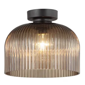 CLA Diyvintaj Ribbed Glass Dome Batten Fix Ceiling Light Amber by Compact Lamps Australia, a Lighting for sale on Style Sourcebook