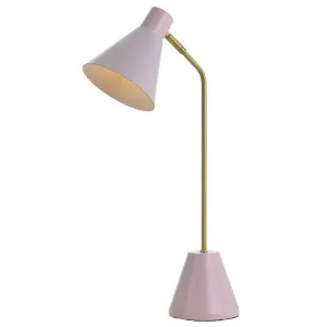 Telbix Ambia Desk Lamp Matte Pink and Brass by Telbix, a Lamps for sale on Style Sourcebook
