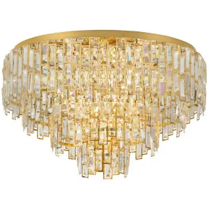 Eglo Calmeilles 10 Light Crystal 780mm CTC Brass by Eglo, a Lighting for sale on Style Sourcebook