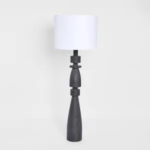 Magnus Wood Floor Lamp Black Base with White Shade by Florabelle Living, a Lighting for sale on Style Sourcebook