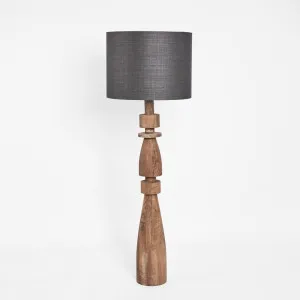 Magnus Wood Floor Lamp Saddle Base with Black Shade by Florabelle Living, a Lighting for sale on Style Sourcebook