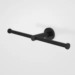 Virtu Circit Double Toilet Paper Holder In Matte Black By Caroma by Caroma, a Bathroom Accessories for sale on Style Sourcebook