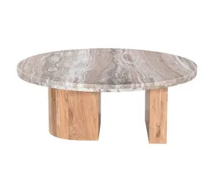Alfred Toronto Marble & Acacia Wood Coffee Table by James Lane, a Coffee Table for sale on Style Sourcebook