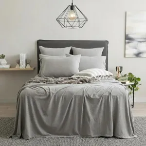 Renee Taylor Comfort T?s Organic Cotton Melange Jersey Charcoal Sheet Set by null, a Sheets for sale on Style Sourcebook