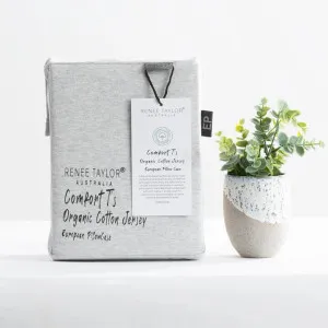 Renee Taylor Comfort T?s Organic Cotton Melange Jersey Grey Marle European Pillowcase by null, a Cushions, Decorative Pillows for sale on Style Sourcebook