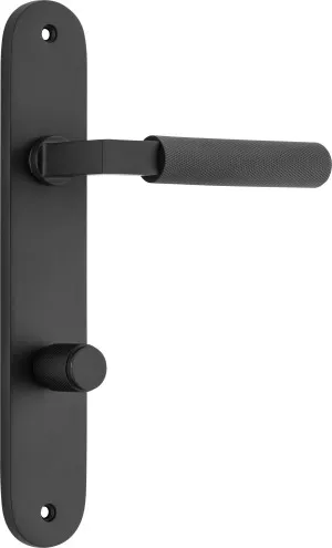 Brunswick Lever - Oval - Matt Black - Privacy by Iver, a Door Hardware for sale on Style Sourcebook