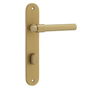 Helsinki Lever - Oval - Brushed Brass - Privacy by Iver, a Door Hardware for sale on Style Sourcebook