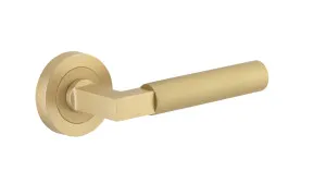 Berlin Lever - Round Rose - Brushed Brass by Iver, a Door Hardware for sale on Style Sourcebook
