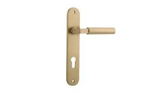 Berlin Lever - Oval - Brushed Brass - Entrance by Iver, a Door Hardware for sale on Style Sourcebook