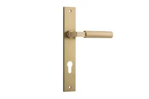 Berlin Lever - Rectangular - Brushed Brass - Entrance by Iver, a Door Hardware for sale on Style Sourcebook