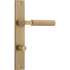 Berlin Lever - Rectangular - Brushed Brass - Privacy by Iver, a Door Hardware for sale on Style Sourcebook