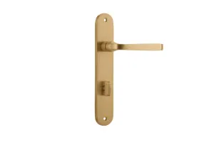 Annecy Lever - Oval - Brushed Brass - Privacy by Iver, a Door Hardware for sale on Style Sourcebook