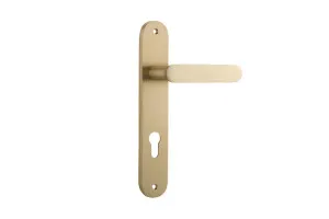 Bronte Lever - Oval - Brushed Brass - Entrance by Iver, a Door Hardware for sale on Style Sourcebook
