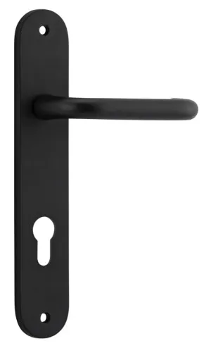 Oslo Lever - Oval - Matt Black - Entrance by Iver, a Door Hardware for sale on Style Sourcebook