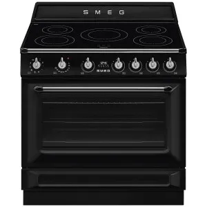 Smeg 90cm Victoria Freestanding Cooker with Induction Hob Black TR90IMBL by Smeg, a Cooktops for sale on Style Sourcebook