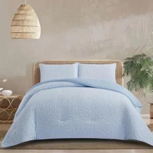 Morgan and Reid Gingham Blueberry Swirl Comforter Set by null, a Quilts & Bedspreads for sale on Style Sourcebook