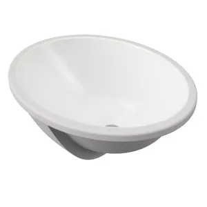 Oval Undermount Basin 420mm White Gloss by Timberline, a Basins for sale on Style Sourcebook