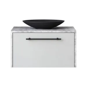 Ainsworth Vanity 750mm Centre Bowl SilkSurface Waterfall WG AC Top Wall hung by Timberline, a Vanities for sale on Style Sourcebook