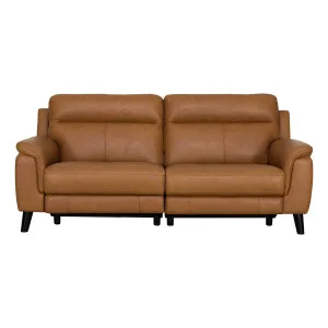 Forbes 3 Seater Recliner Sofa in Urbane Leather Light Brown by OZ Design, a Chairs for sale on Style Sourcebook