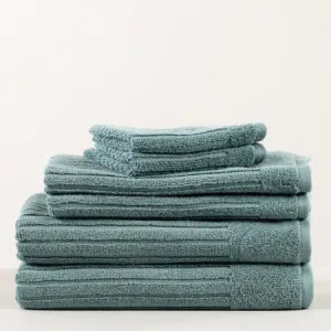 Caressa 6 Piece Towel Set - Cotton, Denim - Canningvale by Canningvale, a Sheets for sale on Style Sourcebook