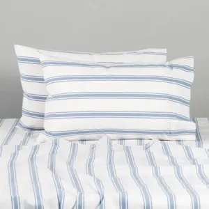 Modella Stripe Sheet Set - 100% Cotton, Queen, White - Canningvale by Canningvale, a Sheets for sale on Style Sourcebook