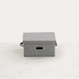 Classico Storage Box With Lid - Linen, Small (32 x 24 x 18cm), Grey - Canningvale by Canningvale_Classico, a Sheets for sale on Style Sourcebook