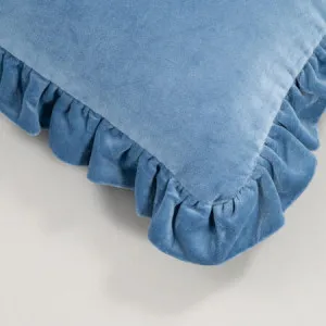 Ruffle Cushion - 100% Cotton, Blue - Canningvale by Canningvale, a Cushions, Decorative Pillows for sale on Style Sourcebook