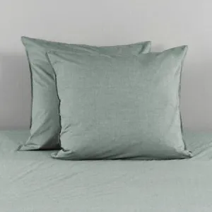 Vintage Pillowcase Pair - Softwash Cotton, European, Charcoal Melange - Canningvale by Canningvale, a Sheets for sale on Style Sourcebook