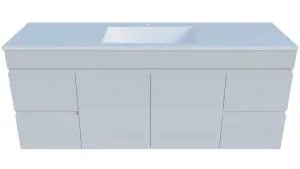 Bargo Vanity 1500mm Centre Bowl Regal Top Wall hung, White Satin by Timberline, a Vanities for sale on Style Sourcebook