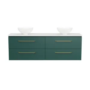 Billie Vanity 1500mm Double WG Basins SilkSurface AC Top Wall hung, Emerald Green Satin by Timberline, a Vanities for sale on Style Sourcebook