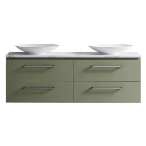 Billie Vanity 1500mm Double WG Basins SilkSurface AC Top Wall hung, Upgraded, Olive Satin by Timberline, a Vanities for sale on Style Sourcebook