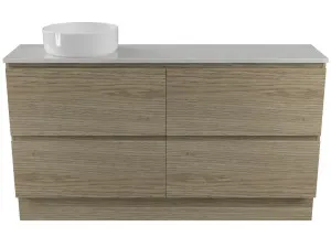 Billie Vanity 1500mm Left WG Basin SilkSurface AC Top Floor standing, Boston Oak by Timberline, a Vanities for sale on Style Sourcebook