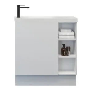 Eadie Vanity 800mm Left Bowl Nano Top Floor standing, White Satin by Timberline, a Vanities for sale on Style Sourcebook