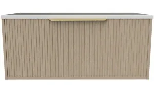 Elwood Vanity 900mm Centre WG Basin SilkSurface AC Top Wall hung, Coastal Oak by Timberline, a Vanities for sale on Style Sourcebook