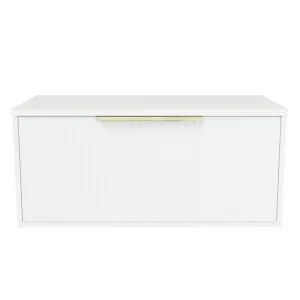 Elwood Vanity 900mm Centre WG Basin SilkSurface AC Top Wall hung, White Satin by Timberline, a Vanities for sale on Style Sourcebook