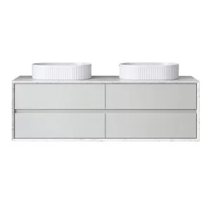 Embrace Vanity 1500mm Double Bowl SilkSurface Surround WG AC Top Wall hung, Light Grey Satin by Timberline, a Vanities for sale on Style Sourcebook