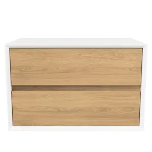 Embrace Vanity 750mm Centre Bowl SilkSurface Surround WG AC Top Wall hung, Elegant Oak by Timberline, a Vanities for sale on Style Sourcebook